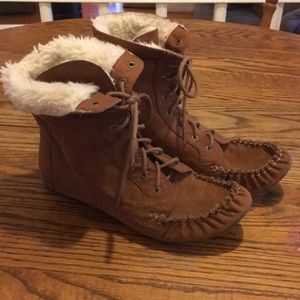 Darling lace up moccasin combat boots